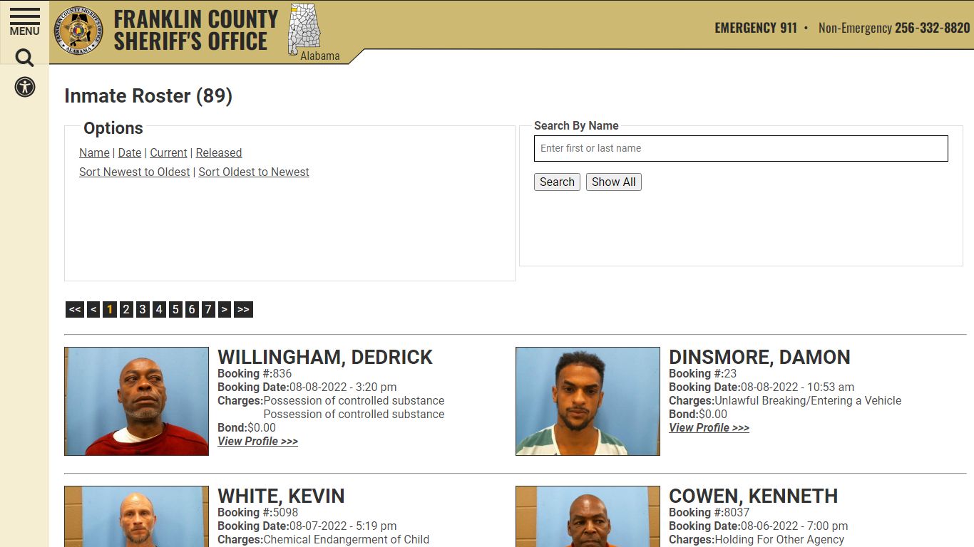 Inmate Roster - Franklin County AL Sheriff's Office