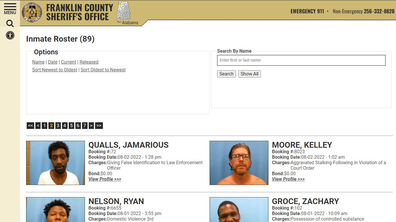 Inmate Roster - Franklin County AL Sheriff's Office