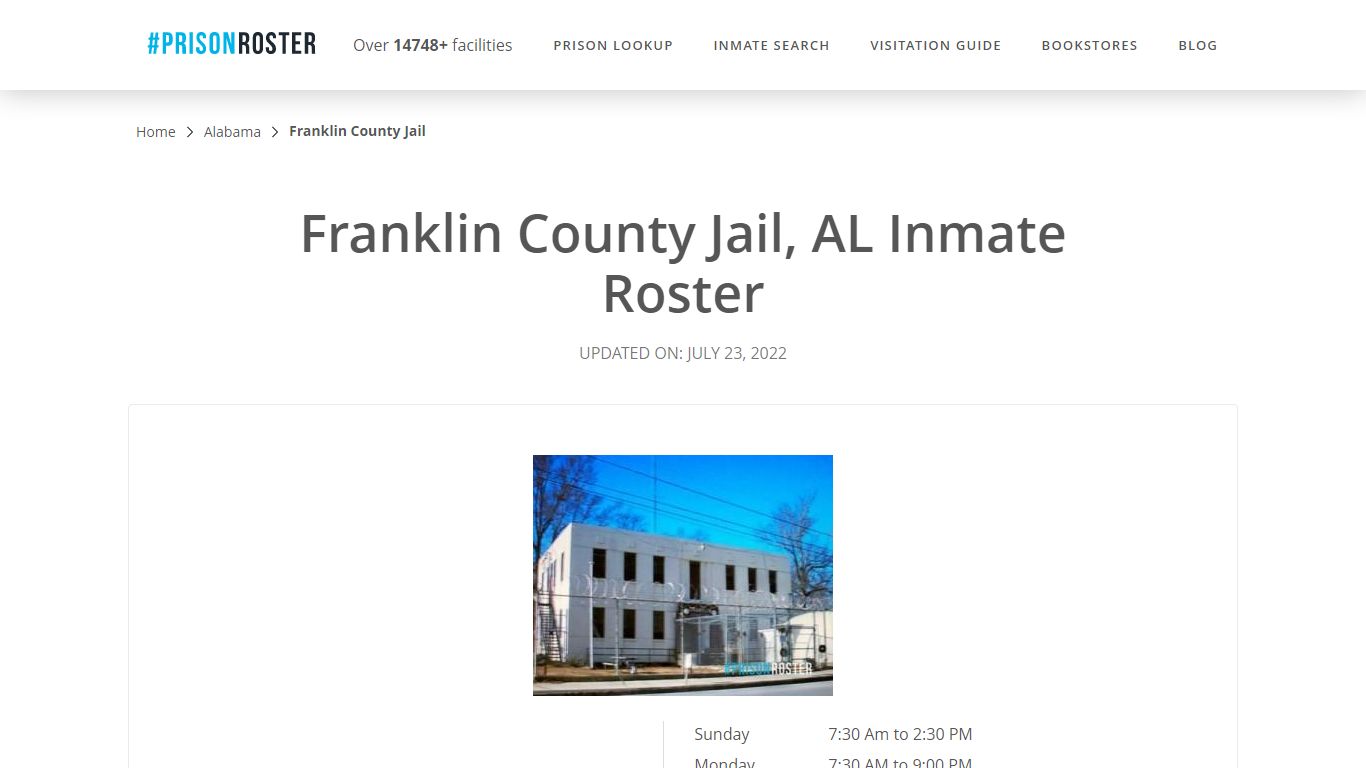 Franklin County Jail, AL Inmate Roster